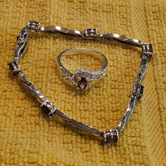Purple amethyst ring and bracelet - Picture 4 of 4